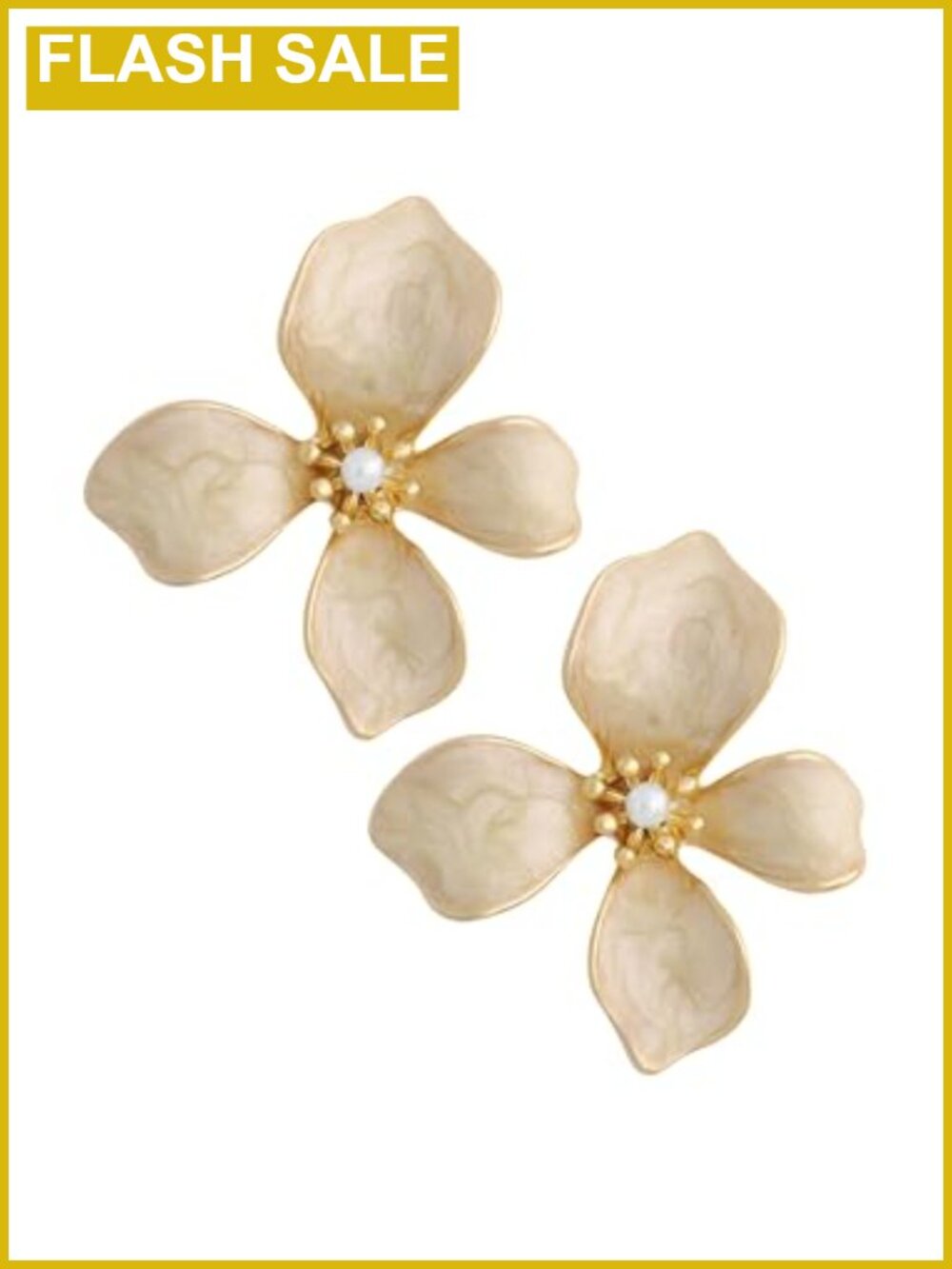 Flower Stud Earrings Pastel Floral Push Back Zinc Alloy Women Jewelry